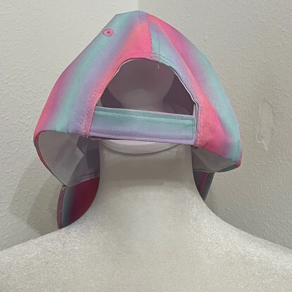 NWOT Justice Glittery Pink and Blue Teen Hat